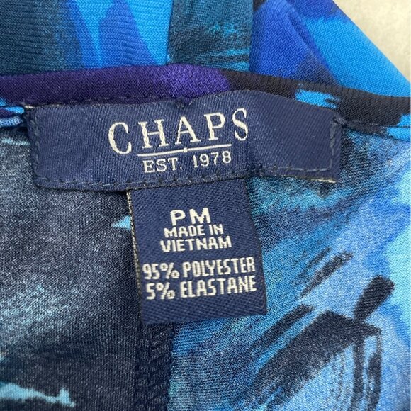 Chaps Womens Blue Floral Sleeveless V-Neck Wrap Dress PM - New - Picture 6 of 8